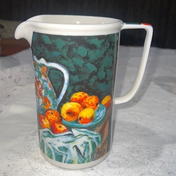 CHALEUR MASTER STILL LIFE CEZANNE 32 OZ. CERAMIC PITCHER 7"H - Picture 1 of 6